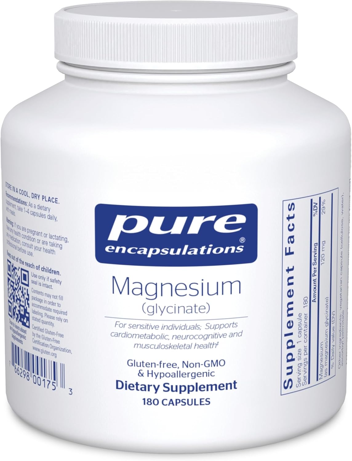 Pure Encapsulations Magnesium (Glycinate) - Supplement to Support Stress Relief, Sleep, Heart Health, Nerves, Muscles, and Metabolism* - with Magnesium Glycinate