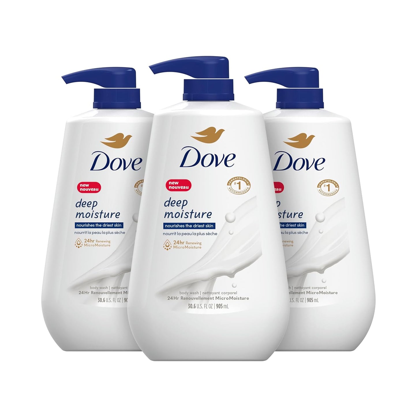 Dove Body Wash with Pump Deep Moisture For Dry Skin Moisturizing Skin Cleanser with 24hr Renewing MicroMoisture Nourishes The Driest Skin