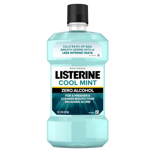 Listerine Mouthwash, Antiseptic, Antibacterial, Bad Breath Treatment, Plaque & Gingivitis Protection, Gum Disease Treatment, Mouth Wash for Adults; Cool Mint Flavor, 1 L