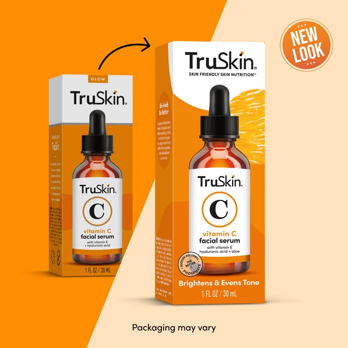 TruSkin Vitamin C Serum – Anti Aging Facial Serum with Vitamin C, Hyaluronic Acid, Vitamin E & More – Brightening Serum for Dark Spots, Even Skin Tone, Eye Area, Fine Lines & Wrinkles, 1 Fl Oz