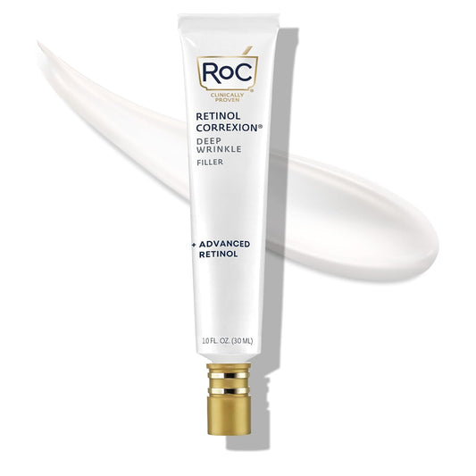 RoC Retinol Correxion Deep Wrinkle Facial Filler with Hyaluronic Acid & Retinol, Skin Care Stocking Stuffers for Men & Women, 1 Fl Oz (Packaging May Vary)