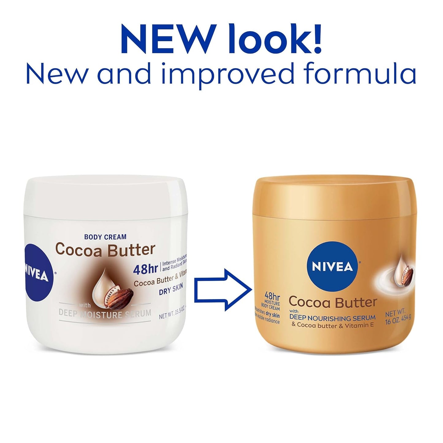 NIVEA Cocoa Butter Body Cream with Deep Nourishing Serum, 16 Ounce