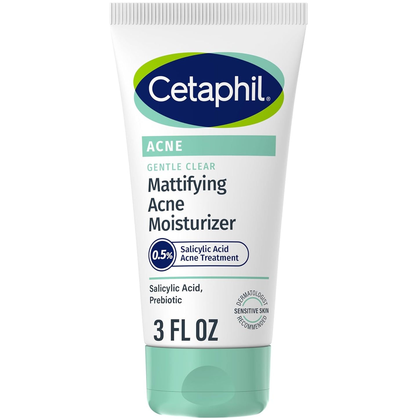 Cetaphil Face Moisturizer, Gentle Clear Mattifying Acne Moisturizer With 0.5% Salicylic Acid, Hydrates and Treats Sensitive Acne Prone Skin, Skin Care for Sensitive Skin, 3oz