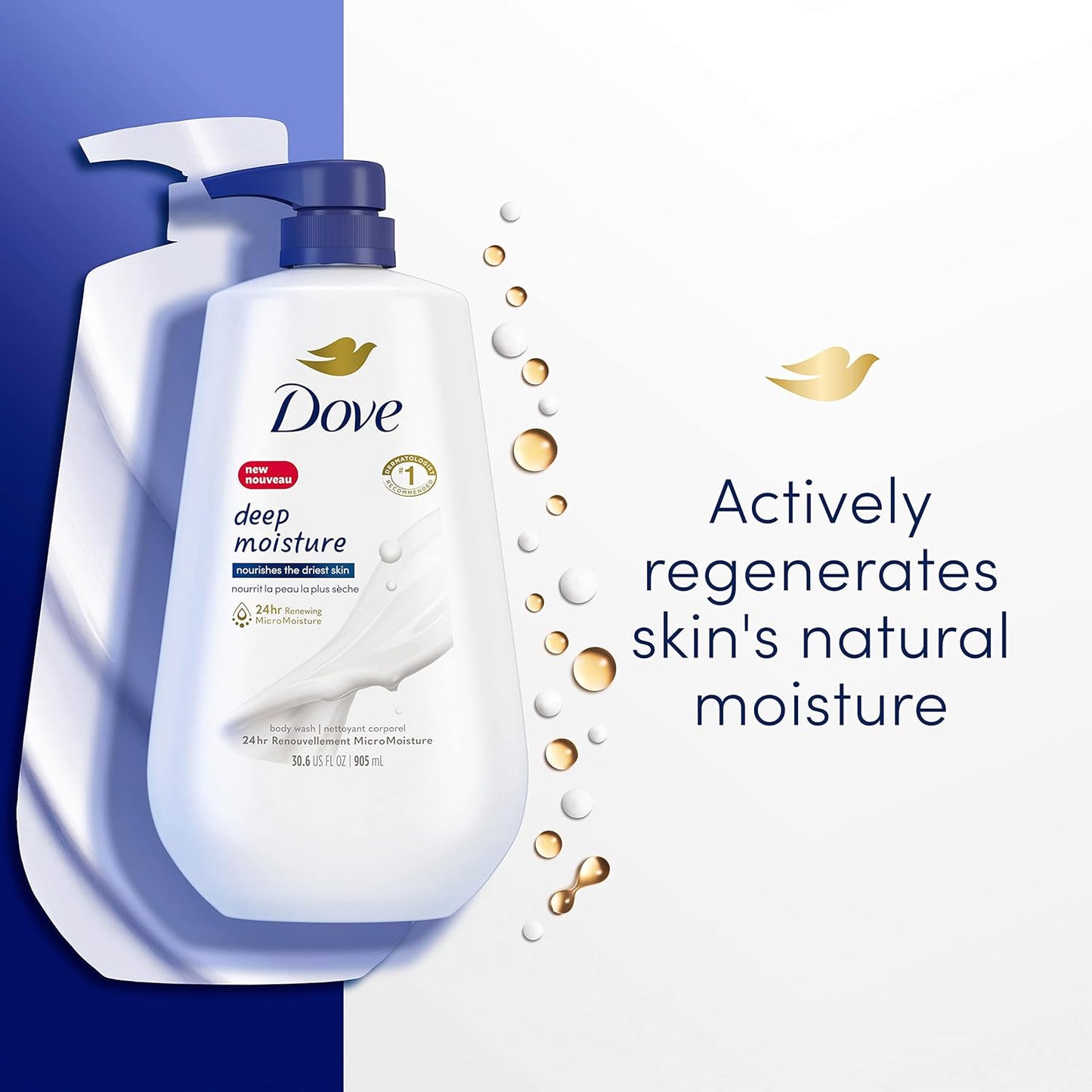 Dove Body Wash with Pump Deep Moisture For Dry Skin Moisturizing Skin Cleanser with 24hr Renewing MicroMoisture Nourishes The Driest Skin