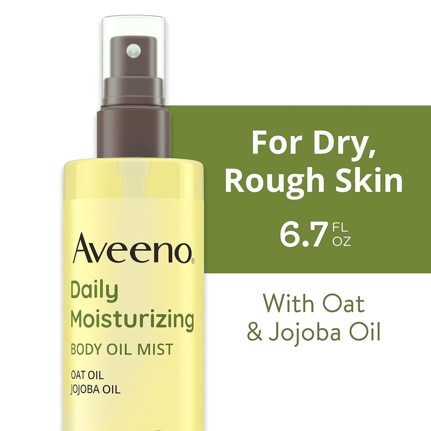 Aveeno Daily Moisturizing Body Oil, Body Mist for Dry Skin with Oat Oil and Jojoba Oil, Nourishing Body Spray with a Hypoallergenic Formula, 6.7 FL OZ