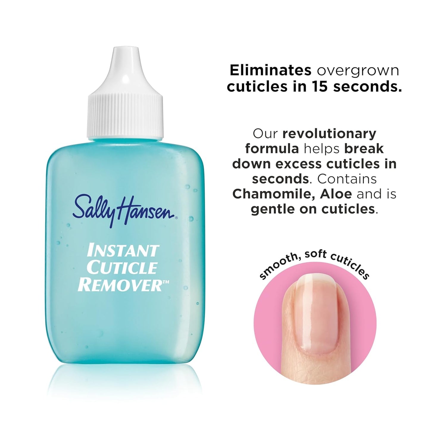 Sally Hansen Instant Cuticle Remover™, Nail Treatment, Fast Drying, Contains Aloe and Chamomile