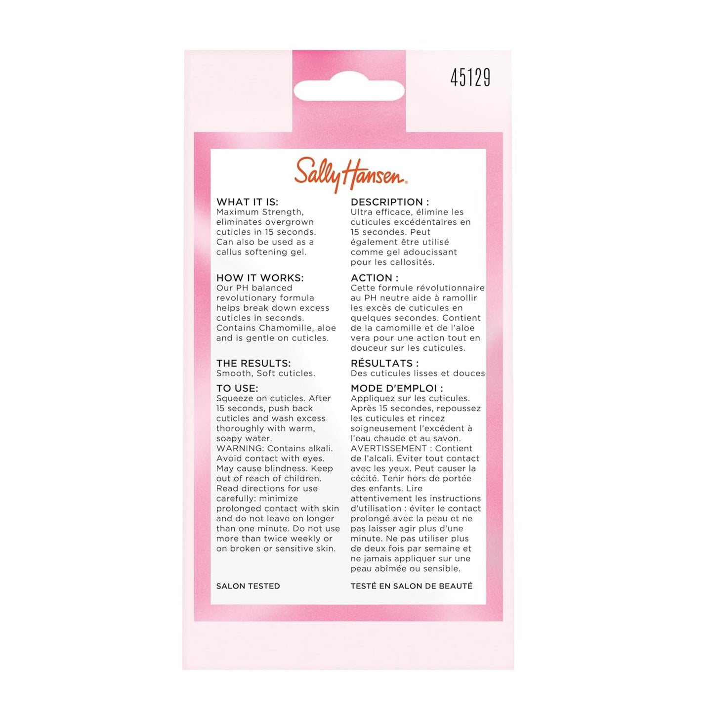 Sally Hansen Instant Cuticle Remover™, Nail Treatment, Fast Drying, Contains Aloe and Chamomile