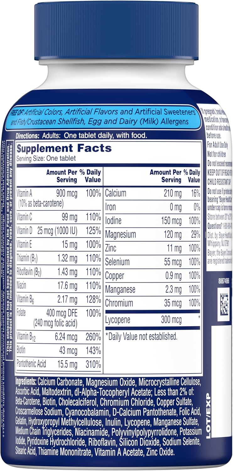 One A Day Men’s Multivitamin, Supplement Tablet with Vitamin A, Vitamin C, Vitamin D, Vitamin E and Zinc for Immune Health Support, B12, Calcium & more, 200 count (Packaging May Vary)