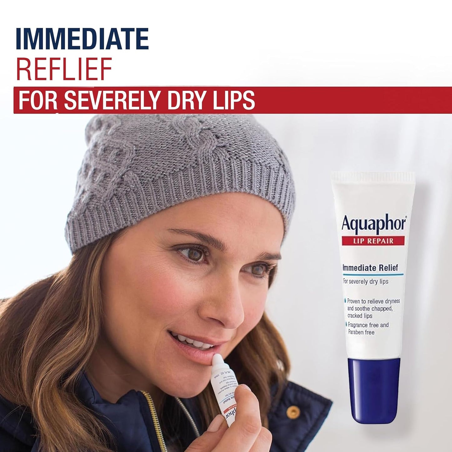 Aquaphor Lip Repair Tubes, Lip Ointment for Chapped Lips, Moisturizing Lip Balm, 0.35 ounce tubes