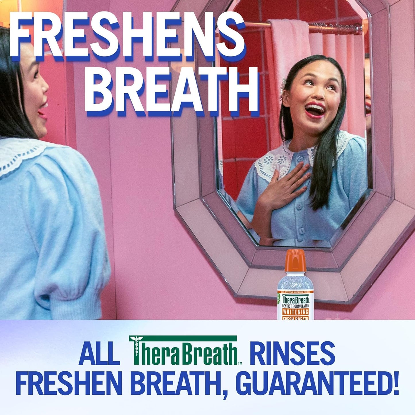 TheraBreath Whitening Mouthwash, Dazzling Mint, Dentist Formulated, 16 Fl Oz (2-Pack)