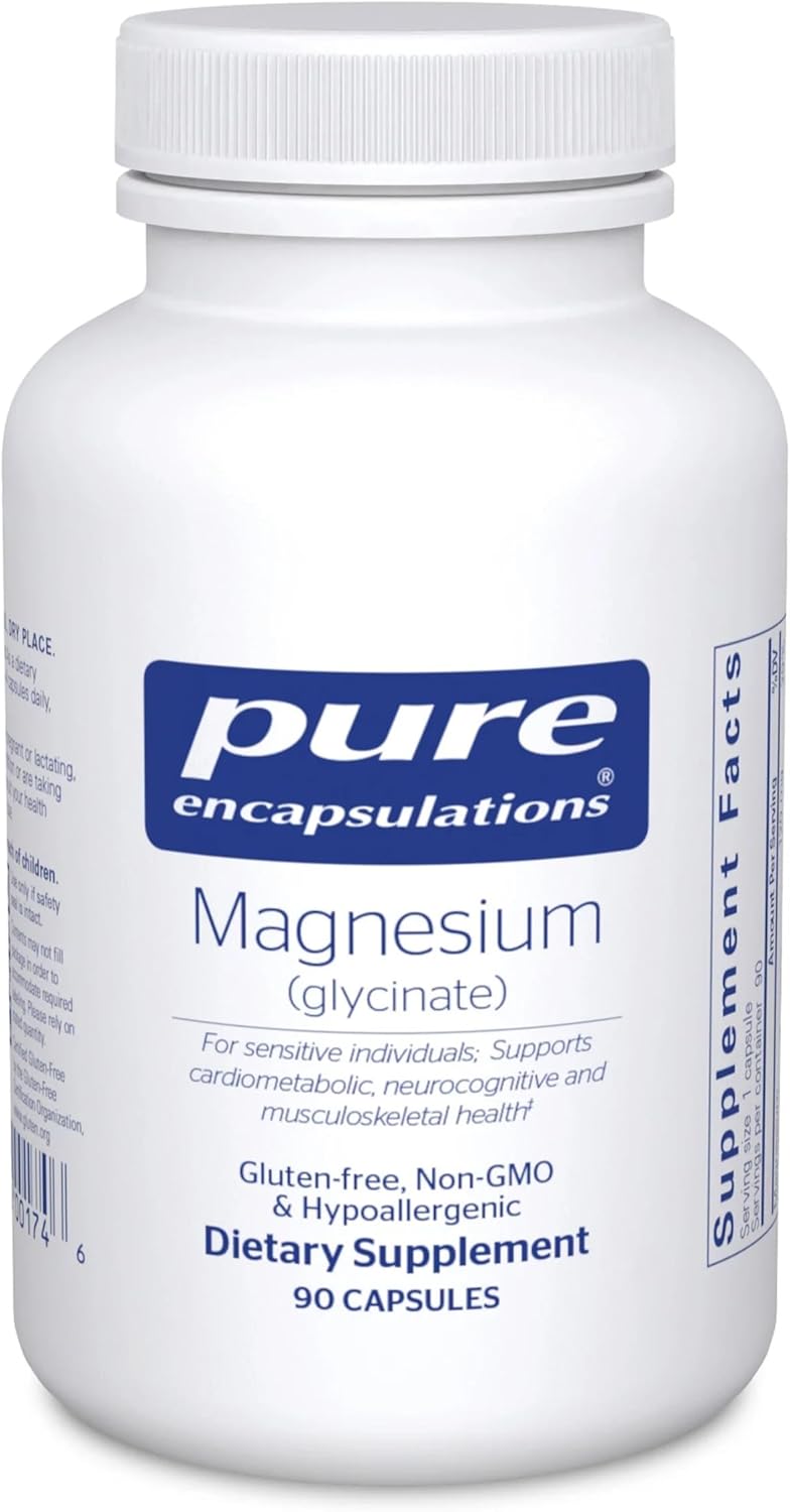 Pure Encapsulations Magnesium (Glycinate) - Supplement to Support Stress Relief, Sleep, Heart Health, Nerves, Muscles, and Metabolism* - with Magnesium Glycinate