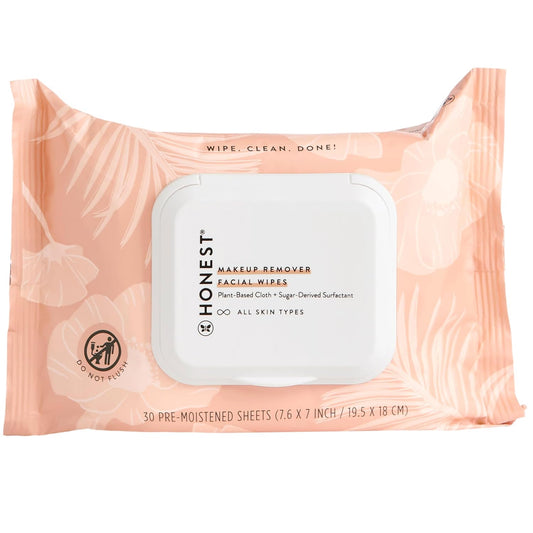 Honest Beauty Fragrance Free Cleansing Makeup Remover Facial Wipes | Plant Based, Hypoallergenic, Gentle for Sensitive Skin