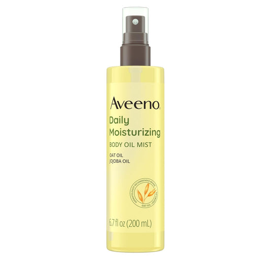 Aveeno Daily Moisturizing Body Oil, Body Mist for Dry Skin with Oat Oil and Jojoba Oil, Nourishing Body Spray with a Hypoallergenic Formula, 6.7 FL OZ